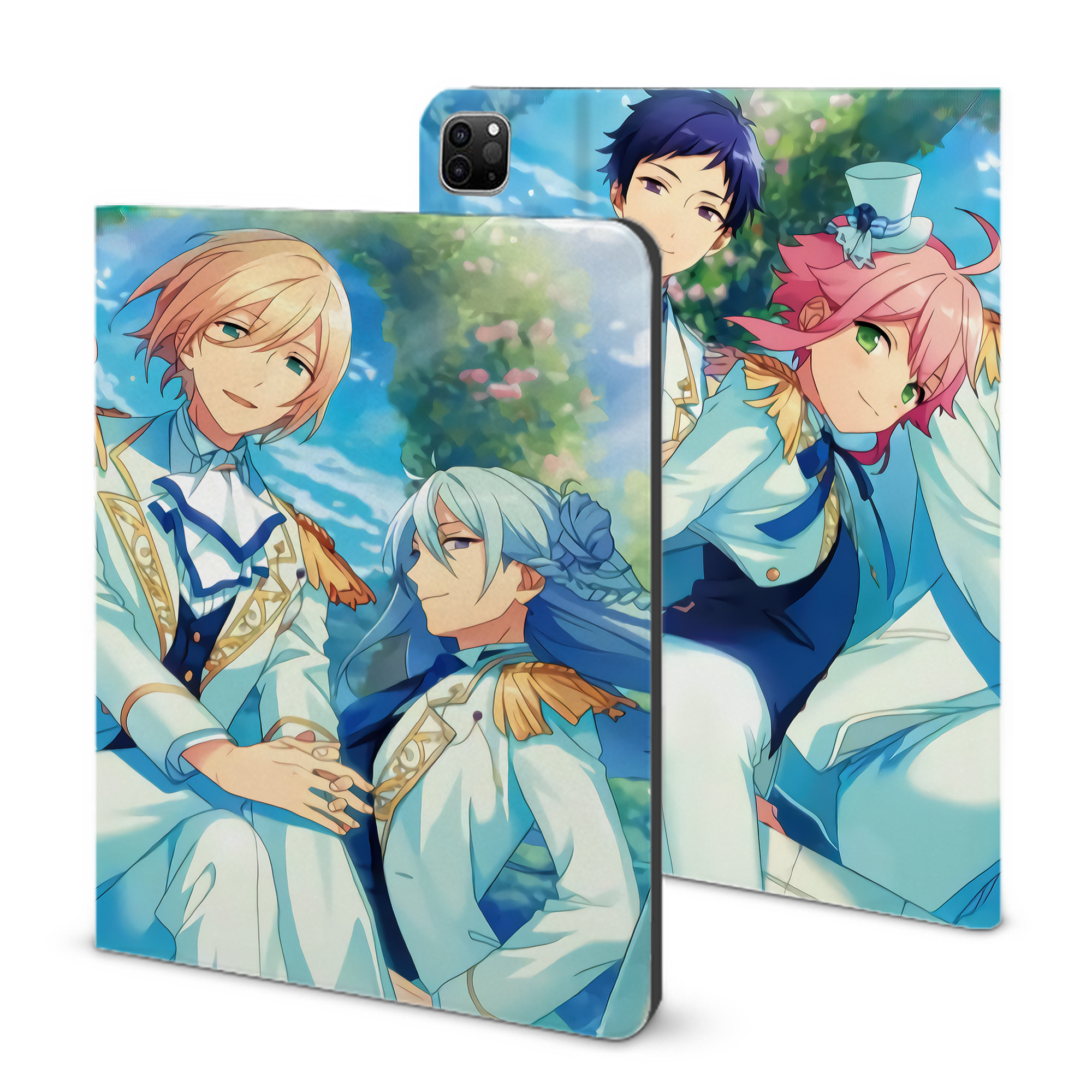 （画像用） あんさんぶるスターズ! Ensemble Stars IPad ケース ブック型 PUレザー TPU 耐衝撃 軽量 薄型 ペン収納なし 全面保護 IPad 各モデル対応